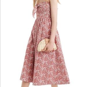 J.Crew Liberty tie front strapless dress